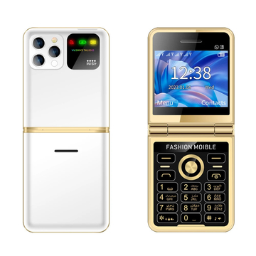 Four SIM Dial Bluetooth LED Flashlight Super Thin Feature Phone P20 Foldable 2.4'' HD Screen