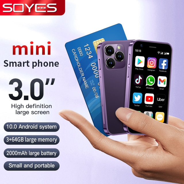 Quad Core 4G Mini Smartphone 3+32GB XS16 Android 10.0 3 Inch Screen Smartphone