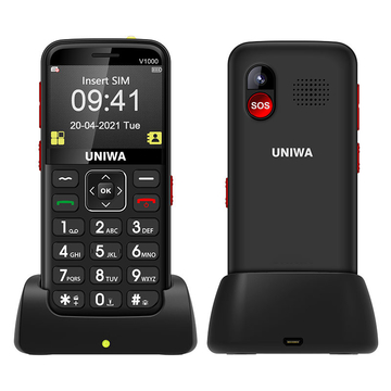 UNIWA V1000 Cell Phone For Elderly With 2.31'' Display 64MB RAM 0.3MP Camera SOS Function
