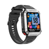 Rainbuvvy T93 silver Smart Watch Headset TWS 4GB Memory Wireless Temperature Bluetooth Call 1.96 Inch Sport Music Earphone Men Women Clock Phone