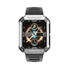 Rainbuvvy T93 silver Smart Watch Headset TWS 4GB Memory Wireless Temperature Bluetooth Call 1.96 Inch Sport Music Earphone Men Women Clock Phone