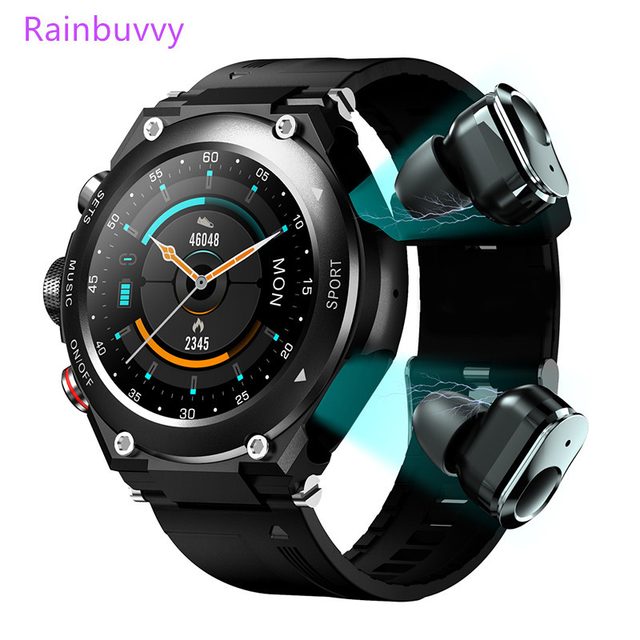 Upgrade Your Active Lifestyle with TWS Smart Watch Wireless Earbuds and Fitness Tracker Rainbuvvy T96 silver
