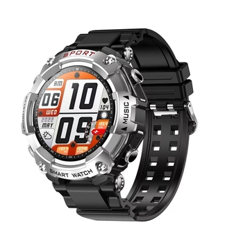 Rainbuvvy T96 silver 2-in-1music sports smart watch Bluetooth call pedometer