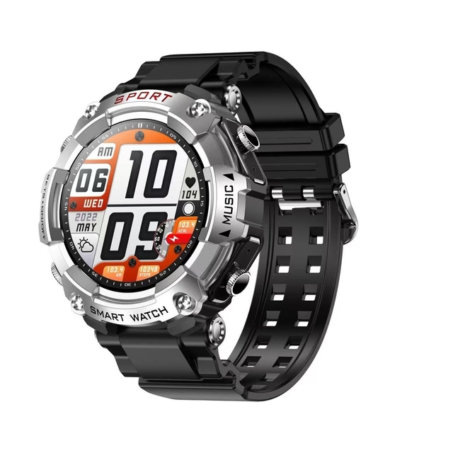 Rainbuvvy T96 silver 2-in-1music sports smart watch Bluetooth call pedometer