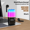 2in1 TWS Earphone Bluetooth5.0 Speaker  LED Light Battery Level Display Screen Music Player