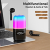 2in1 TWS Earphone Bluetooth5.0 Speaker  LED Light Battery Level Display Screen Music Player