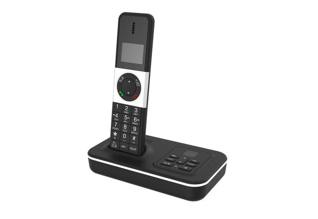 D1002B Cordless Phone System Expandable High Contrast Display Handset Expandable Hands Free