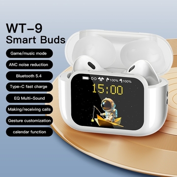 WT-9 Touch Screen Bluetooth Wireless Earphones Rechargeable APP Control