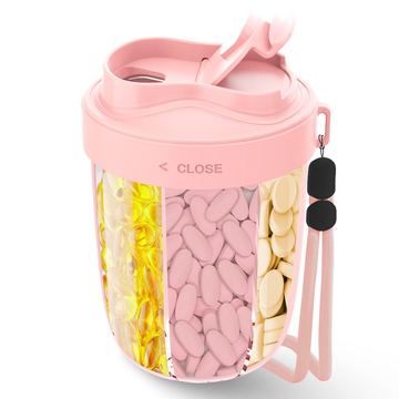 Polyethylene Portable Pill Organizer Perfect for Food Contact Available in Black Beige and Pink